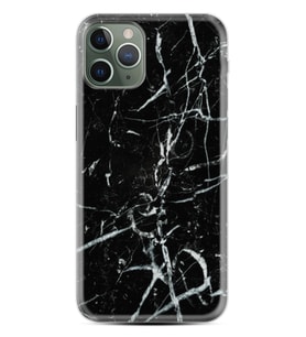 Apple iPhone 11 12 13 14 Pro Max Kılıf Desemli Silikon Black Marble 3 1382
