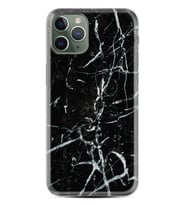 Apple iPhone 11 12 13 14 Pro Max Kılıf Desemli Silikon Black Marble 3 1382