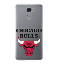 Huawei Y7 Prime Uyumlu Kapak Chicago Bulls Tasarımlı Şeffaf Silikon Kılıf