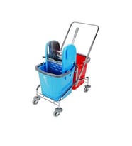 Omnisoft UCTM CK752 Krom Taşıyıcı Krom Pres Çift Kovalı Temizlik Arabası