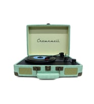 Crownwell Nostaljik Çanta Pikap - Timsah Derisi Desenli Şarjlı Plak Çalar - Turkuaz