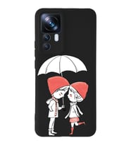 Xiaomi Mi 12T Pro Uyumlu Lansman Kılıf Aşk Tasarımlı İçi Kadife Kapak-Siyah (Şeffaf)
