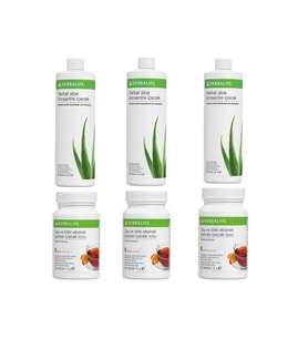 Mega Paket. 3 Herbal Aloe Içecek 473 Ml. + 3 Bitkisel Konsantre Çay 50 G. Şeftali.