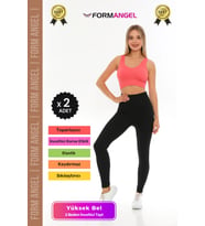 #Tayt Push-Up Destekli Sünger Basen Dolgulu Popo Şekillendirici Dolgunlaştırıcı Tayt - 2 Adet (Siyah)