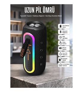 Mey İthalat® Bluetooth Hoparlör Uzun Pil Ömrü Taşınabilir Yüksek Ses Kaliteli