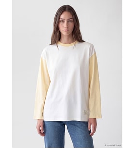 LCW Modest Beyaz Renk Bloklu Oversize Kadın Sweatshirt Tunik