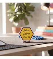 Modern Çizgili Sabret Şükret Dua Et Yazılı Masaüstü Dekoratif Obje Sevdiklerinizi Mutlu Edecek Anlamlı Bir Hediye 10x10 cm