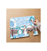 Karlı Kış Manzarası Tasarımlı 24 Parça Ahşap Çocuk Puzzle MPK0105