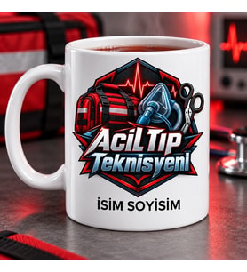 Acil Tıp Teknisyeni Kupa Bardak Sağlık Çantası ve Maske Tasarımı