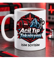 Acil Tıp Teknisyeni Kupa Bardak Sağlık Çantası ve Maske Tasarımı