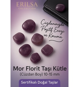 Sertifikalı Doğal Mor Florit Taşı Kütle 10-15 mm – Pozitif Enerji ve Koruma Taşı (Çok Renkli)