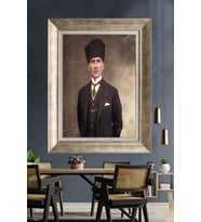 Gümüş Çerçeveli Atatürk Tablo za112