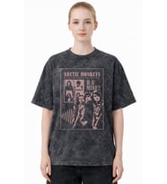 Arctic Monkeys Müzik Grubu Baskılı Unisex Oversize Eskitme Yıkamalı Tişört