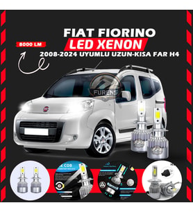 Fiat Fiorino 2008-2024 Uzun - Kısa Far Uyumlu Şimşek Etkili Led Xenon Performance Series H4