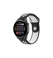 Watch 22Mm Spor Delikli Kordon - Siyah-Beyaz