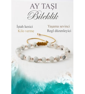 Ay Taşı-Hematit Doğaltaş Bileklik,Doğal Taş Yaşama Sevinci Bileklik B1030 (6mm-18cm)