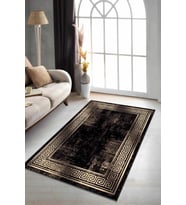 Kahverengi Gold Çerçeveli Kaymaz Taban Dekoratif Halı AR168 - 100 x 160 cm