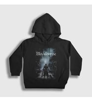 Presmono Unisex Çocuk Siyah Poster The Hunter Bloodborne Kapüşonlu Sweatshirt 551030tt