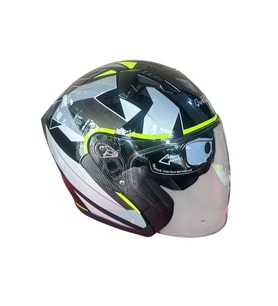 LS5 Yarım Kask Güneş Vizörlü Gri Siyah X Large (XL)