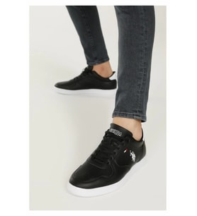 U.S. Polo Assn. Thnder Hafif Günlük Kadın Bağcıklı Spor Sneaker Ayakkabı (Siyah)