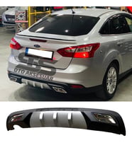 Ford Focus 3 Difüzör Arka Tampon Eki 2 Egzoz Çıkışlı Gri