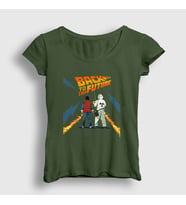 Presmono Kadın Haki Film Geleceğe Dönüş Back To The Future T-Shirt 243201tt