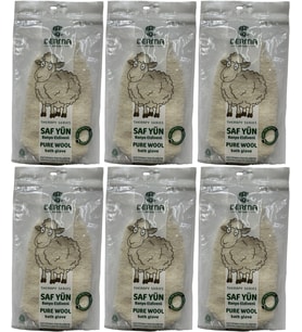Derma Naturel Therapy Saf Yün Banyo Eldiveni T-485 (6 Lı Set)