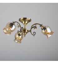Avize Çarşısı Renato 3 kollu Bal Camlı Eskitme Plafonyer Avize BS.3113-52-43 B
