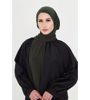 Haki Pratik Hazır Geçmeli Tesettür Bone Sandy Boyunluklu Çıtçıtlı 2505_09