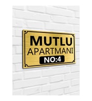 Apartman-site Kapı Isimliği Kapı Tabelası Gold 20x29 Cm