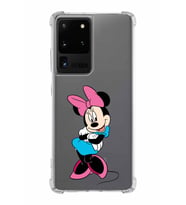 Samsung Galaxy S20 Ultra  Köşe Korumalı Antişok Kapak Minnie Mouse Tasarımlı Şeffaf  Kılıf
