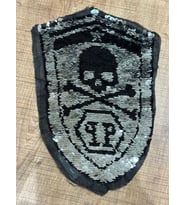 28X16 CM ÇİFT TARAFLI PAYETLİ KURU KAFA ARMA YAMA DİKİŞ HOBİ AKSESUARI