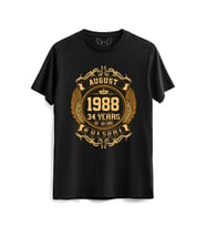 Vintage Gold Awesome Series August 1988 Siyah Tshirt