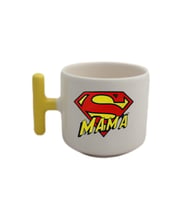 Süper Mama Anneler Günü Tasarımlı Sarı T Kulp Fincan Modelleri