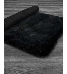 Siyah Halı Modern Stil Tüylü Shaggy Yüzey Salon Ve Mutfak Uyumlu Polyester Makine Dokuma