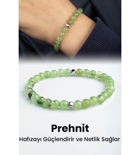 Prehnit Doğal Taş Küre Kesim 6mm Bileklik