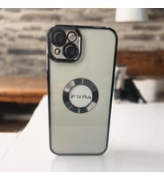 iPhone 14  Plus magsafe özellikli klasik kaliteli silikon telefon kılıfı (Siyah)