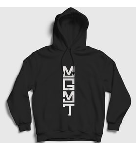 Presmono Unisex Beyaz Logo Rock Mgmt Kapüşonlu Sweatshirt 491800tt (Siyah)