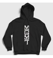 Presmono Unisex Beyaz Logo Rock Mgmt Kapüşonlu Sweatshirt 491800tt (Siyah)