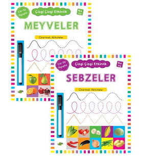 Çizgi Çizgi Etkinlik Meyveler ve Sebzeler 2li Set