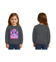 Unisex Kuromi Baskılı Çocuk Swaetshirt 3 İplik Şardonlu (Füme)