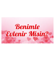 Kalpli Evlilik Teklifi Afişi Pankartı Benimle Evlenir Misin