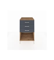 Kronos Komodin 3 Çekmeceli 60x59x96 Çam-Antrasit