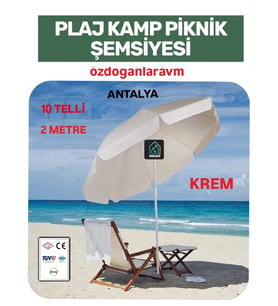 Ultra Plaj Deniz Güneş Şemsiyesi 2 Metre 10 Tellı
