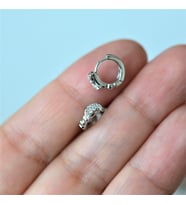 Gümüş Renk Cerrahi Çelik Ay Modelli Halka Tragus Piercing Helix Lob Kıkırdak (Çok Renkli)