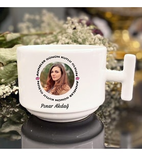 Anneler Gününe  Özel Resimli İsimli T Kulplu Nescafe Fincanı
