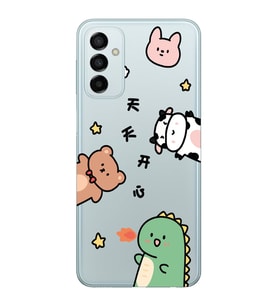 Samsung Galaxy M23 Uyumlu Sevimli Hayvanlar Desenli Şeffaf Telefon Kılıfı
