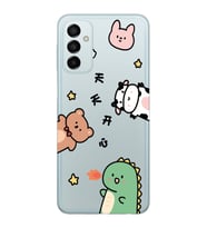 Samsung Galaxy M23 Uyumlu Sevimli Hayvanlar Desenli Şeffaf Telefon Kılıfı
