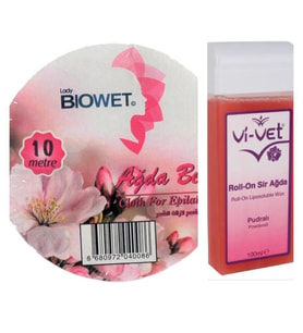 Vivet Pudralı Rollon Alana Biowet 10 Metre Ağda Bezi Hediye