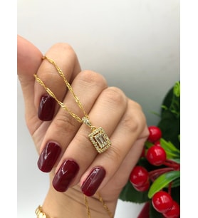 22 AYAR ALTIN KAPLAMA KADIN GOLD KIVIRCIK ZİNCİRLİ BAGET ÇITIR KOLYE